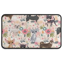 Chihuahua and Pioneer Flower Door Rugs,Washable Non Slip Door Mats Indoor,Decorative Door Mats,Entry Mat Indoor for Entrance,Bedroom,Kitchen,Bathroom,30"x17"