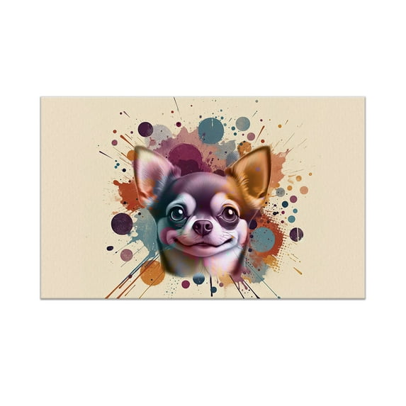 Chihuahua Portrait Watercolor Vintage Retro Styles Doormat Dog Lover Gifts Idea Indoor Outdoor Welcome Mat - 00001