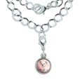thumbnail image 1 of Chihuahua Puppy Dog Sitting in Pink Silver Plated Bracelet with Antiqued Charm, 1 of 5