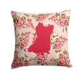 thumbnail image 1 of Chihuahua Shabby Chic Pink Roses  Fabric Decorative Pillow, 1 of 4