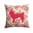 thumbnail image 1 of Chihuahua Shabby Chic Pink Roses Fabric Decorative Pillow, 1 of 4