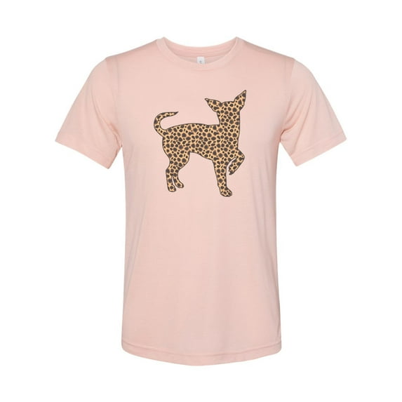Chihuahua Shirt, Leopard Chihuahua, Unisex Fit, Super Soft Shirt, Chihuahua Gift, Sublimated Deisgn, Chihuahua Owner, Dog Mom Shirt, Dog Tee, Peach, XL
