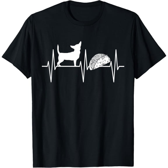 Chihuahua Shirt Taco Lover Heartbeat Dog Chihuahua Lover T-Shirt