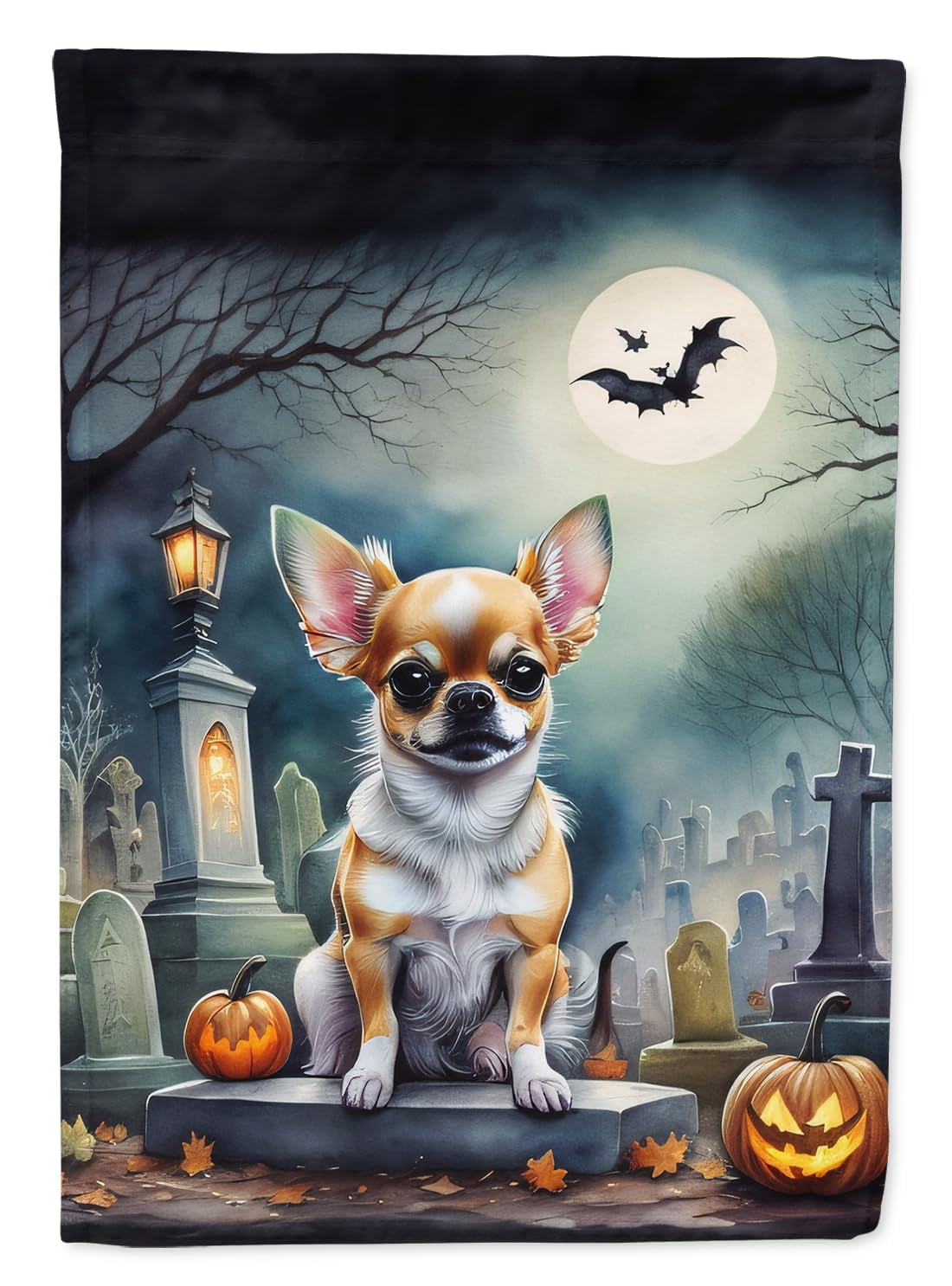Chihuahua Spooky Halloween Garden Flag 11.25 in x 15.5 in