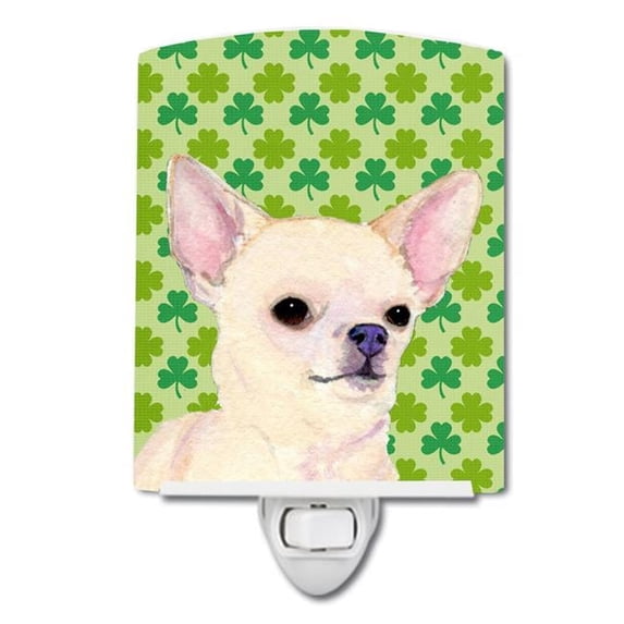 Chihuahua St. Patricks Day Shamrock Portrait Ceramic Night Light