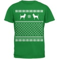 thumbnail image 1 of Chihuahua Ugly Christmas Sweater Irish Green Adult T-Shirt, 1 of 1