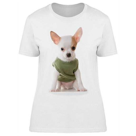 Chihuahua Wearing Green Shirt T-Shirt Women -Image by Shutterstock, Female Large