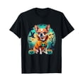 thumbnail image 1 of Chihuahua Witch Halloween Costume Dog Pumpkin Men Cotton T-Shirt Black, 1 of 5