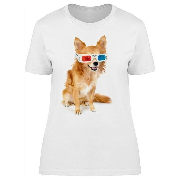 Chihuahua With 3D Glasses T-Shirt Women -Image by Shutterstock, Female Small