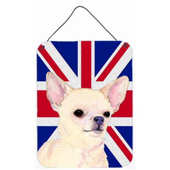 Chihuahua With English Union Jack British Flag Aluminum Metal Wall Or Door Hanging Prints