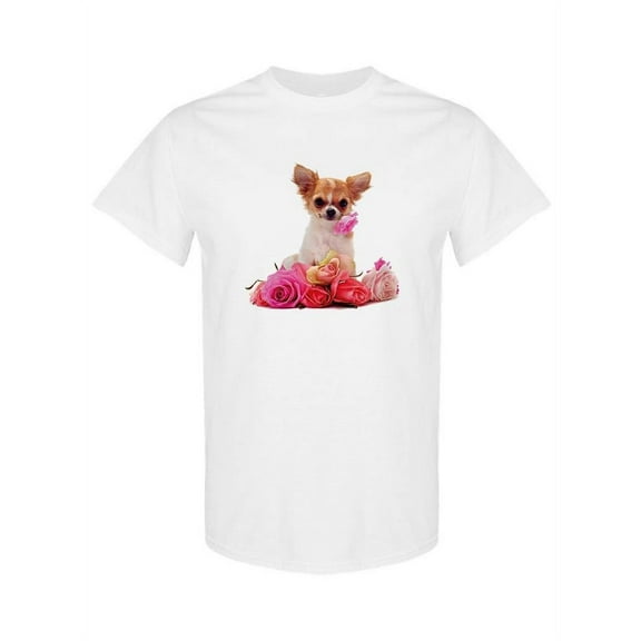 Chihuahua With Flowers T-Shirt Women -SPIdeals Designs, Female Small
