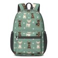 thumbnail image 1 of Chihuahua and Dog Paw Print Green 17" School Backpacks for Teens,Waterproof Oxford Fabric,S-Shape Padded Straps for School,Travel,Hiking,Camping, 1 of 6