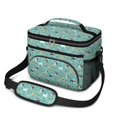 thumbnail image 1 of Chihuahua and Floral Blue Pattern Insulated Lunch Box for Women Men, Medium Leakproof Cooler Bag with Adjustable Strap, 10"x6.7"x8", 1 of 6