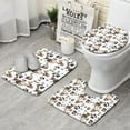 thumbnail image 1 of Chihuahua and Footprints Bathroom Rugs Sets 3 Piece,Toilet Cover Set,Absorbent Non Slip Bathroom Mats Sets with U-Shaped Contour Rug Toilet Rug Set, 1 of 5