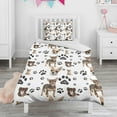 thumbnail image 1 of Chihuahua and Footprints Duvet Cover and Pillowcase Set for Single Bedding, Bedroom Accessories for Kids Teens, 1 of 5