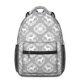 thumbnail image 1 of Chihuahua and Roses Gray Pattern Backpack for School, Cute School Bag with Adjustable Shoulder Straps and Padded Back, 15.3"x11"x6.7", 1 of 5