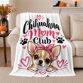 thumbnail image 1 of Chihuahua person Club Illustration, Playful Pet Portrait Pattern, Warm Flannel Blanket for Living Room and Bedroom with Detailed Artwork, Dog Moms Christmas Gift, Pet Lover Home Decor, 1 of 9
