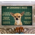 thumbnail image 1 of My Chihuahua's Rules Funny Vintage Doormat, Chihuahua Dog Lovers, Indoor Outdoor Mat, Funny Welcome Mat Doormat, Housewarming Gifts Funny Welcome Mats No Slip Absorbent Mud Trapper Mats, 1 of 5