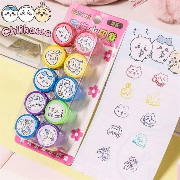 Chiikawa 10 pieces of colorful children's seals chiikawa student-specific kindergarten cute Chiikawa award stamp birthday gifts