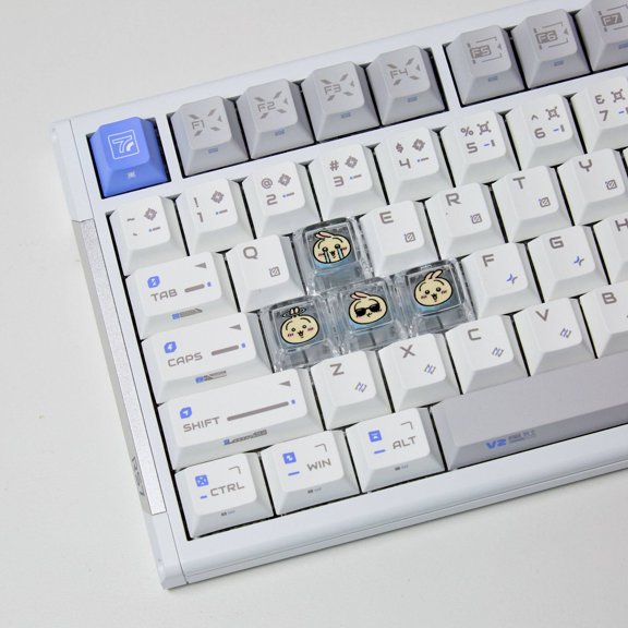 Chiikawa 4 Pcs Handmade Transparent Pc Backlit Keycaps For Mechanical Keyboard
