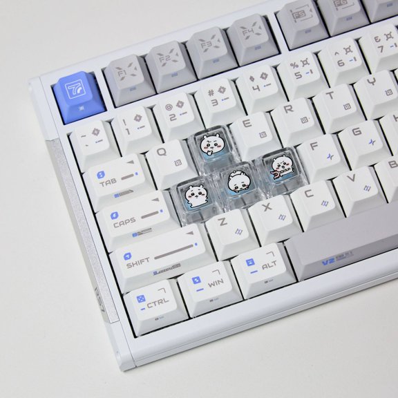 Chiikawa 4 Pcs Handmade Transparent Pc Backlit Keycaps For Mechanical Keyboard