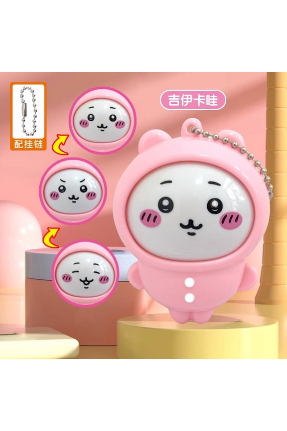 Chiikawa Anime Face Changing Toy – Press To Transform Expression Keychain Figure Hachiware Usagi Kawaii Gift Collectible Toy