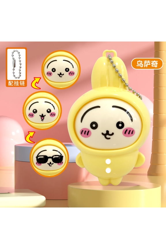 Chiikawa Anime Face Changing Toy – Press To Transform Expression Keychain Figure Hachiware Usagi Kawaii Gift Collectible Toy