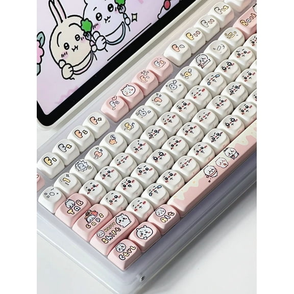 Chiikawa Anime Keycap Set for Mechanical Keyboards Ergonomic Keycap Design Material Keycap Multi-Color Keycaps Cute Collect