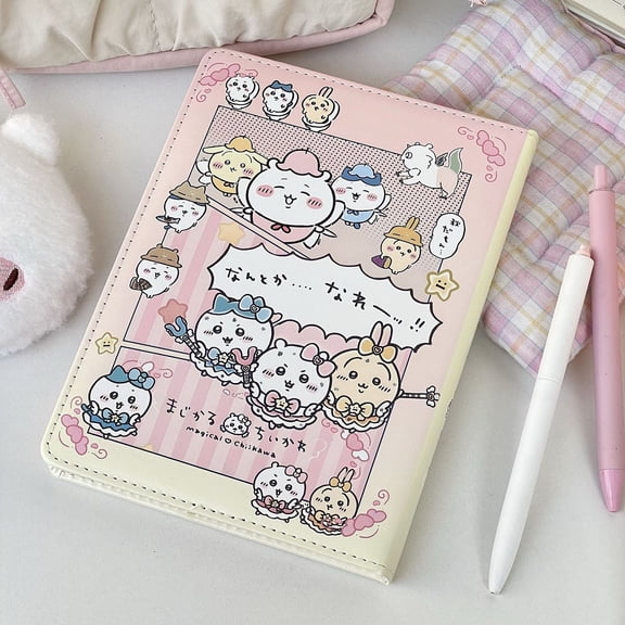 Chiikawa B6 Leather Notebook Thick Colorful Pages Kawaii Journal Diary Planner for Writing Stationery Gift Toys