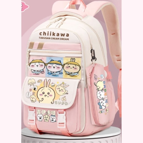 Chiikawa Backpack Book Bags Cartoon Usagi Hachiware Primary Spine Protection Lightweight