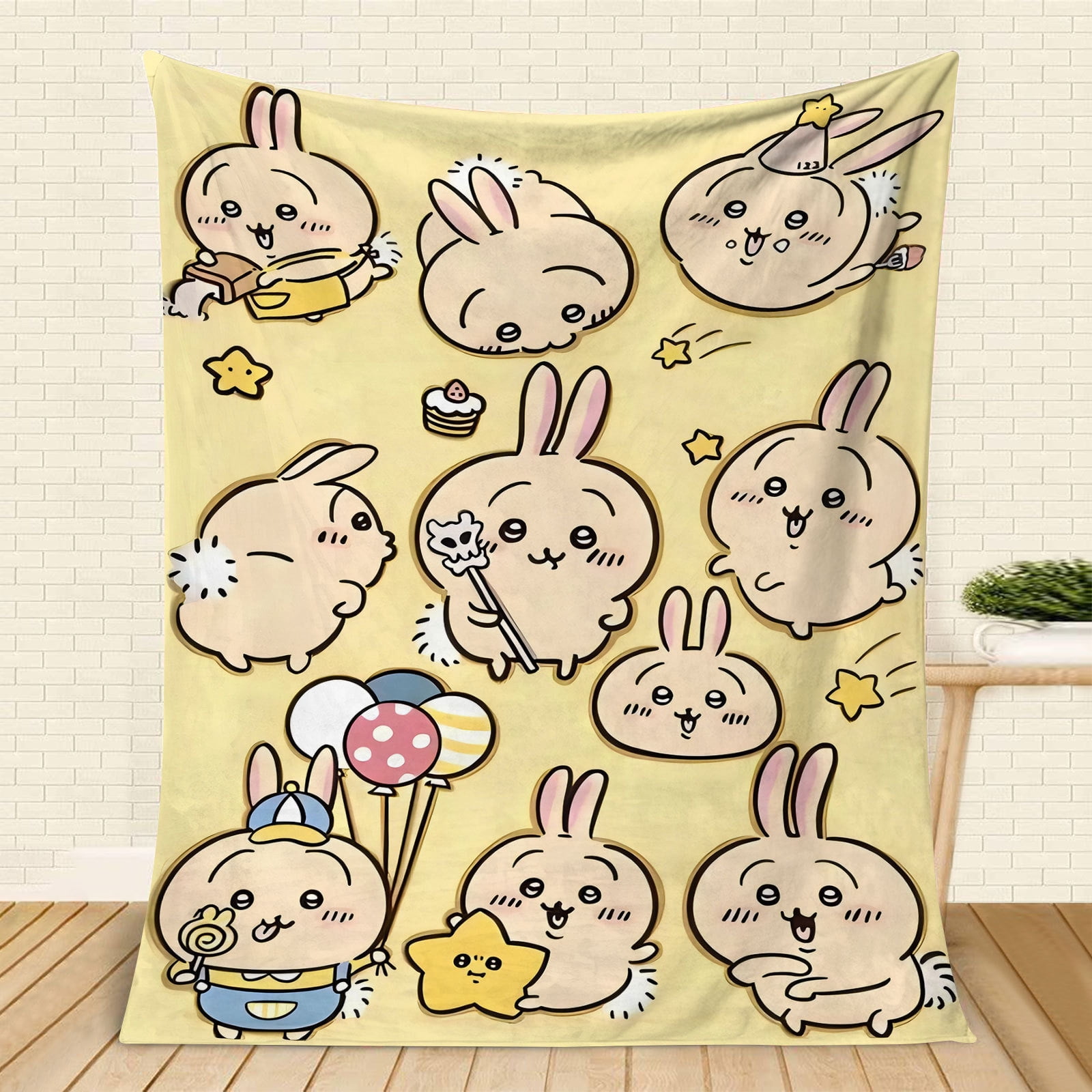 Chiikawa Blanket Super cute pink flannel blanket air-conditioned nap blanket, hotel blanket, air-conditioned blanket, Four seasons blanket, sofa blanket, bed blanket, travel picnic blanket