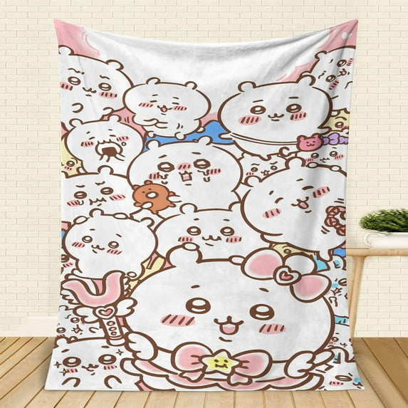 Chiikawa Blanket Super cute pink flannel blanket air-conditioned nap blanket, hotel blanket, air-conditioned blanket, Four seasons blanket, sofa blanket, bed blanket, travel picnic blanket