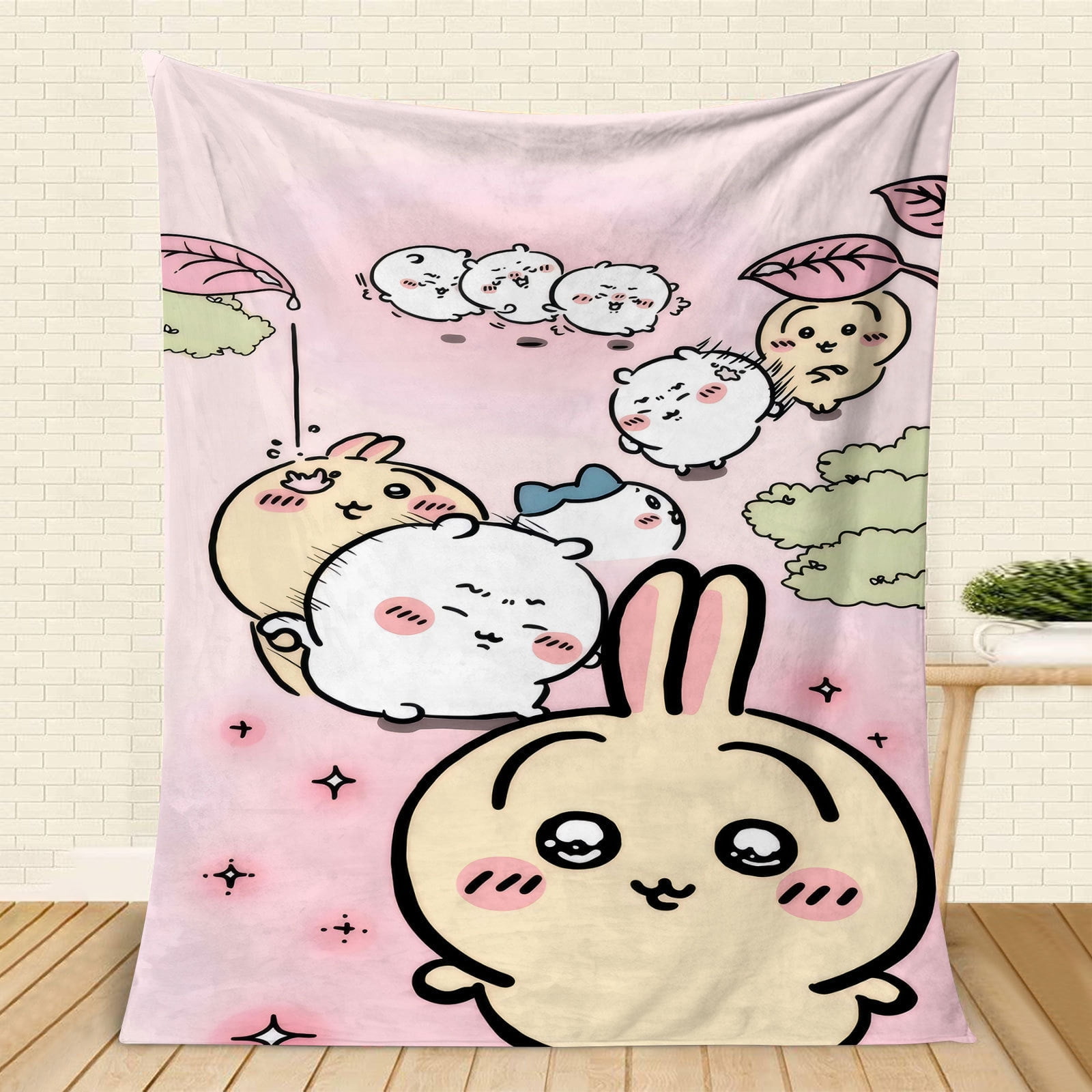 Chiikawa Blanket Super cute pink flannel blanket air-conditioned nap blanket, hotel blanket, air-conditioned blanket, Four seasons blanket, sofa blanket, bed blanket, travel picnic blanket