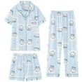 thumbnail image 1 of Chiikawa Cartoon Cute Hachiware Pajamas Women's Summer New Short-sleeved Home Wear Three-piece Set, 1 of 10