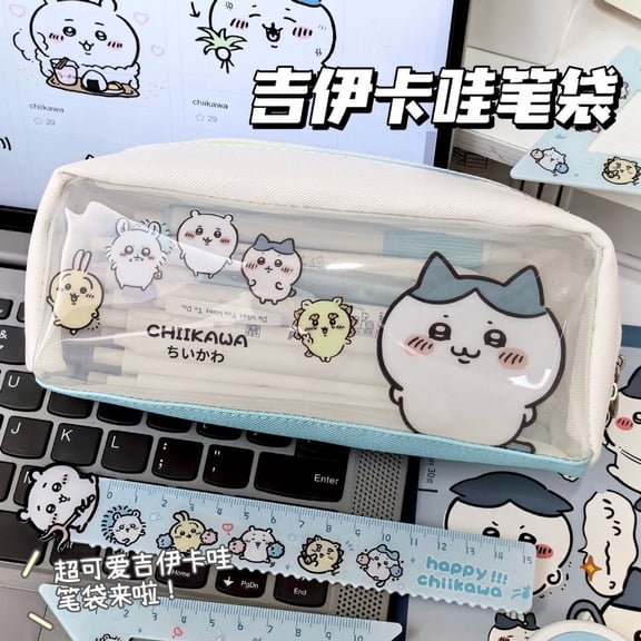 Chiikawa Cartoon Pencil Case Cute Large Capacity Stationery Storage Bag Pencil Box Office Desk Organizer Pouch