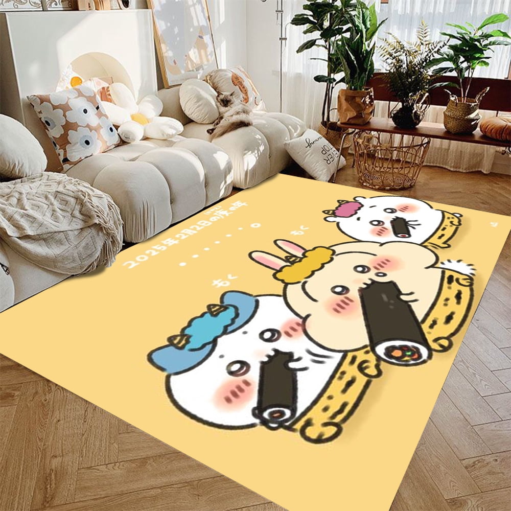 Chiikawa Rug Chiikawa Cartoon Printed Carpet for Hallway Entrance Foot Mat Cute Room ...