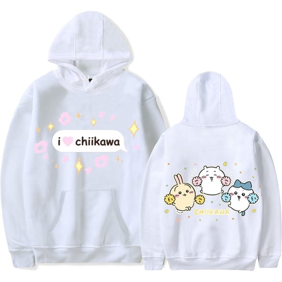 Chiikawa Hoodie Merch Winter Unisex Long Sleeve Sweatshirt Hooded Trend Cosplay Streetwear Top