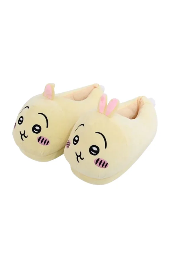 Chiikawa Jiikawa Plush Slippers Self-deprecating Bear Usachi Xiaobachiika Cute Slippers Indoor Super Soft Cotton Shoes Girl Gift