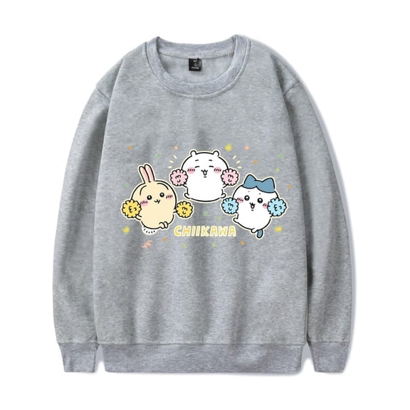 Chiikawa Merch New Logo Printed Long Sleeve Classic Trend Sweatshirt Unisex Hip-Hop Pullover