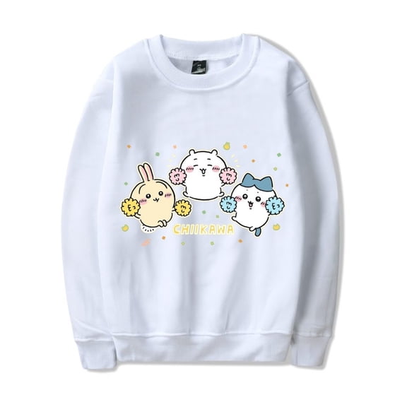 Chiikawa Merch New Logo Printed Long Sleeve Classic Trend Sweatshirt Unisex Hip-Hop Pullover