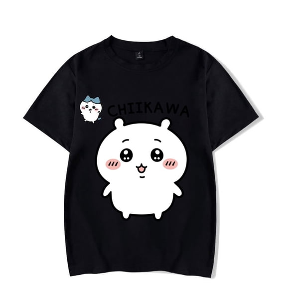 Chiikawa Merch T-shirt, Cute Printed Crew-neck Short Sleeves, Fun Pullover, Fashionable Top, Unisex T-shirt