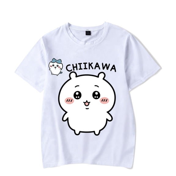 Chiikawa Merch T-shirt, Cute Printed Crew-neck Short Sleeves, Fun Pullover, Fashionable Top, Unisex T-shirt