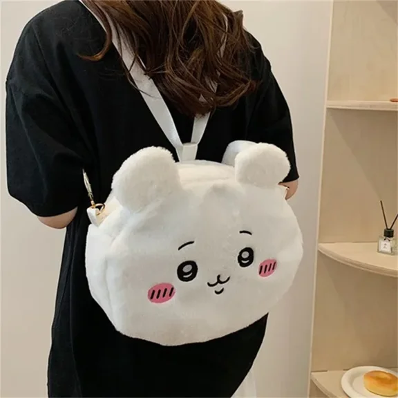Chiikawa Plush Shoulder Bag Cartoon Usagi Hachiware Crossbody Storage Bag Large Capacity Backpack for Birthday Giftt