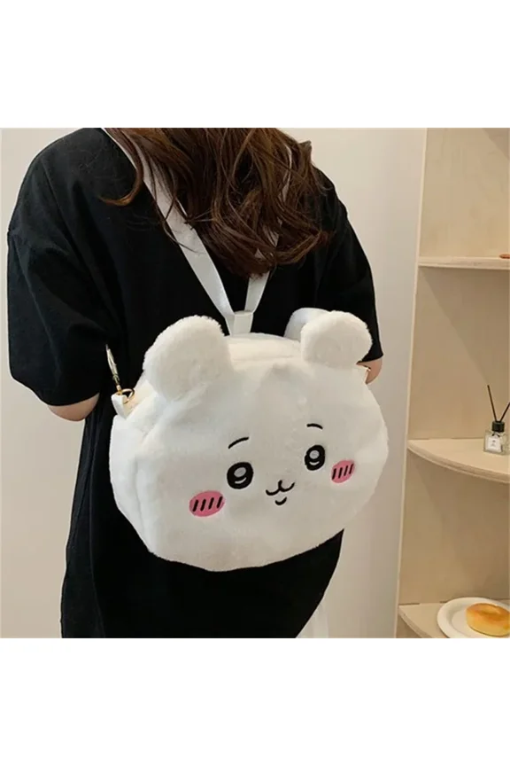 Chiikawa Plush Shoulder Bag Cartoon Usagi Hachiware Crossbody Storage Bag Large Capacity Backpack for Birthday Giftt