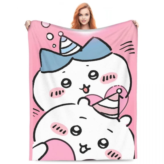 Chiikawa Star Soft Warm Blankets Travel Office Plush Bedding Throws Fluffy Living Room Flannel Bedspread Sofa Bed Cover