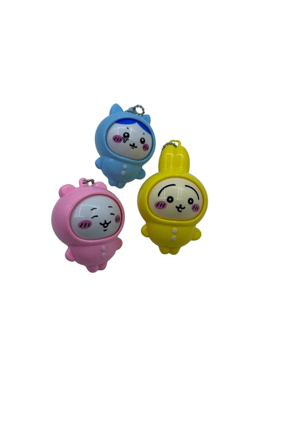 Chiikawa Usagi Press Face-changing Keychain Creative Cute Pajamas Usagi Decompression Toy bag Pendant  Decora gift