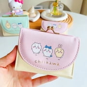 Chiikawa Wallet Usagi Cartoon Cute Character Short Buckle Change Card Bag Portable Wallet Creative Birthday Gift