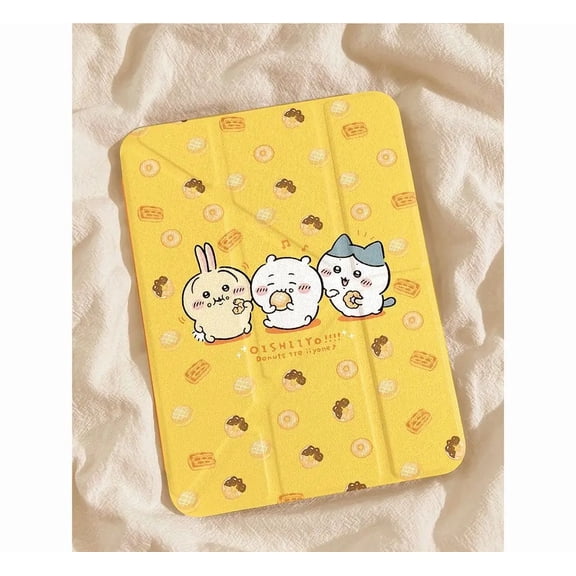 Chiikawa iPad Case Protective Cover For iPad Tri-fold Stand Tablet Back Shell Cute