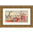 thumbnail image 1 of Chikanobu, Yoshu (Hashimoto) 24x14 Gold Ornate Wood Framed with Double Matting Museum Art Print Titled - A Hanami at the Edo Castle, 1 of 4