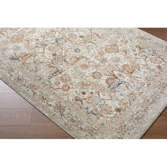 BoutiqueRugs Chikao Traditional Runner Rug - Cream, Slate Blue, Beige - 2'7" x 7'3" Runner